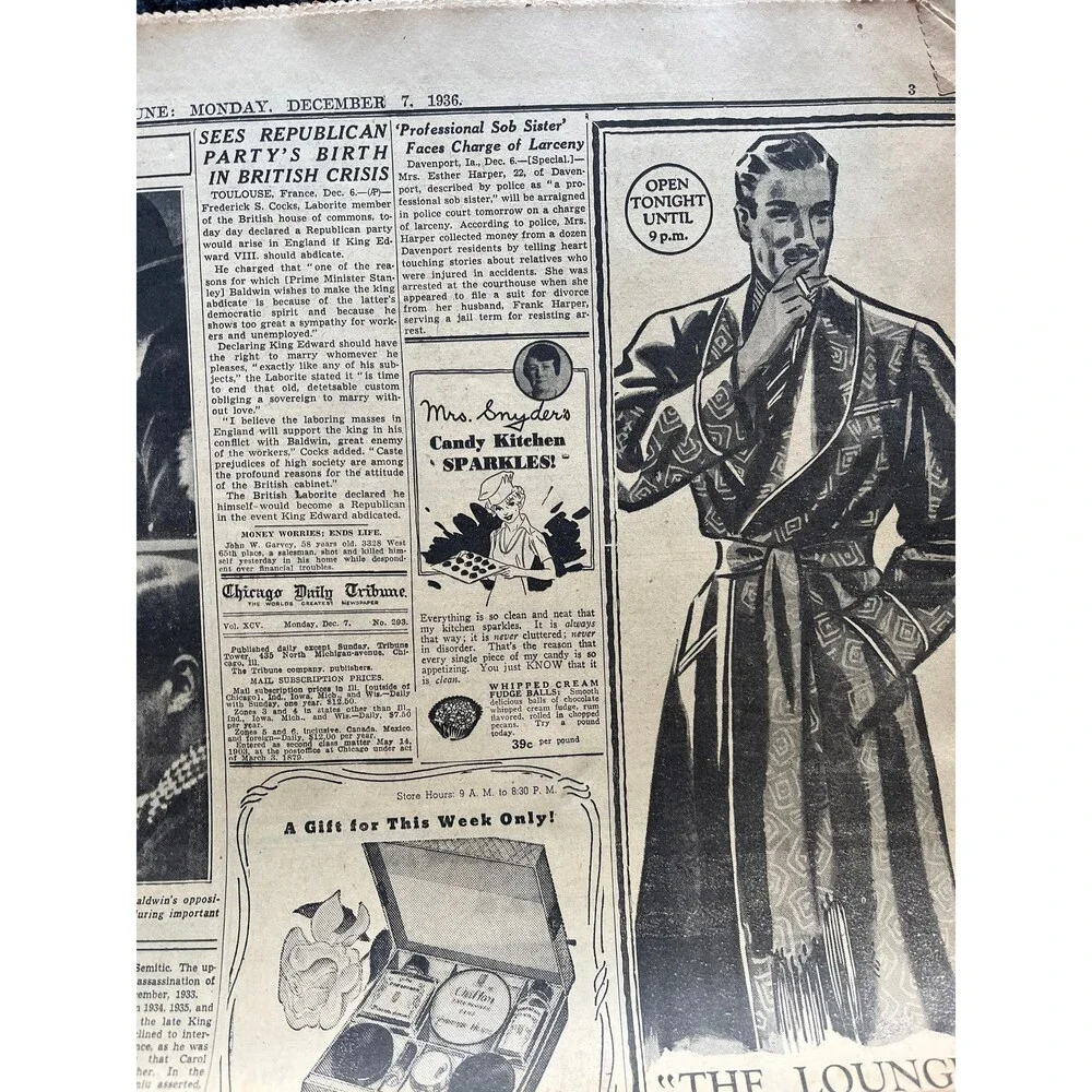 1936 Kind Edward Abdicates Crown King Wally - British Monarchy, UK Politics, Qu